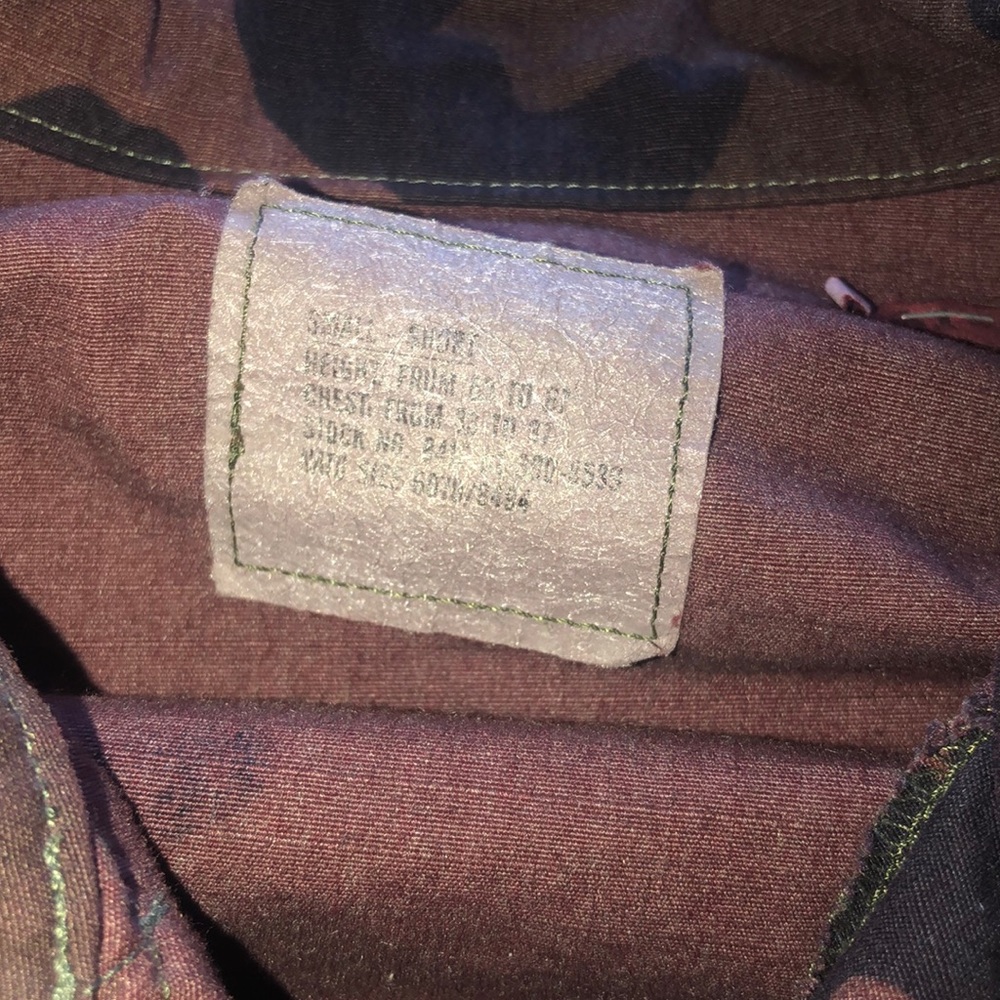 Unique maroon and green Army Jacket w/collar - Picture 3 of 10